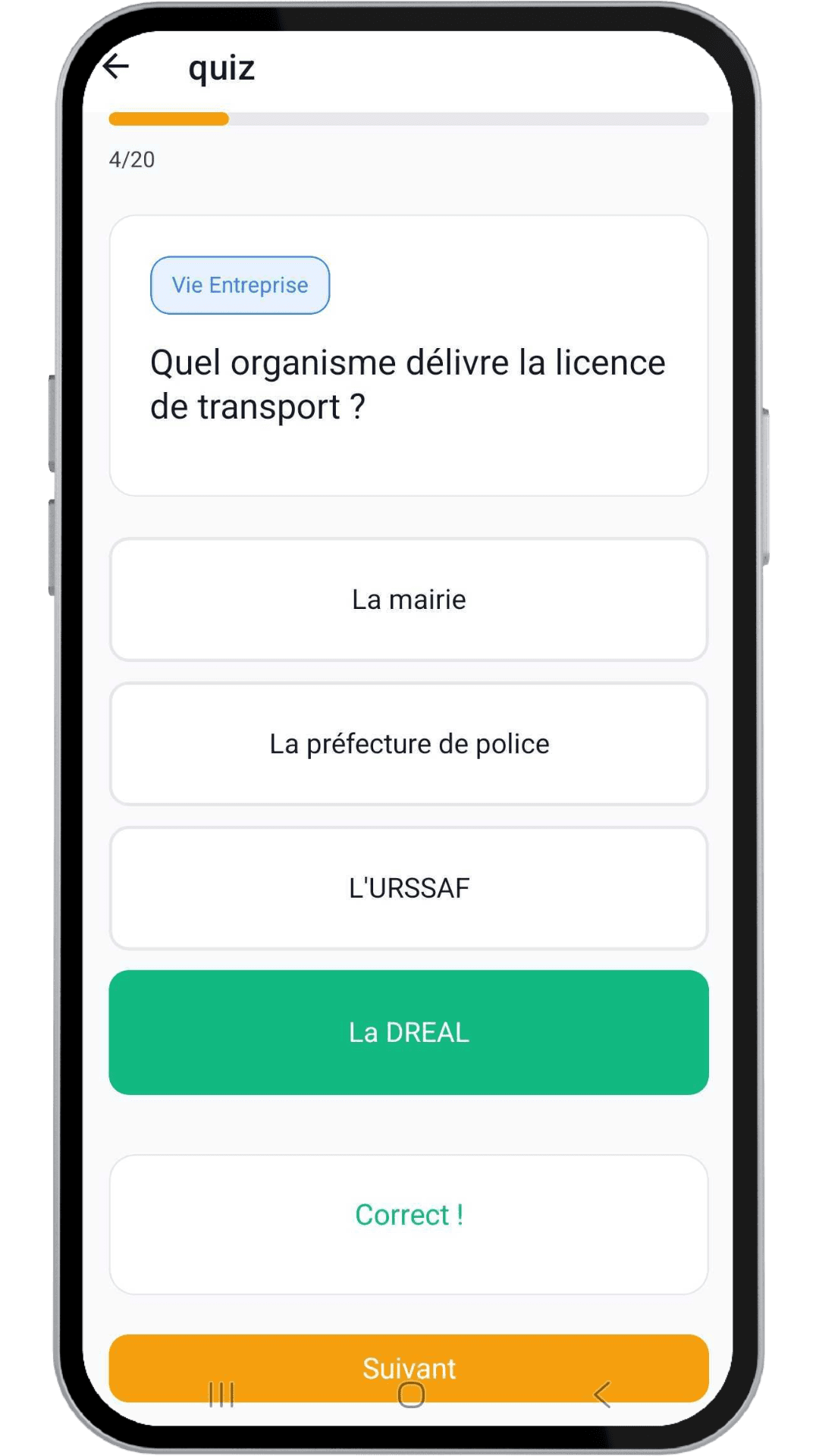 Capture d'écran - Quiz